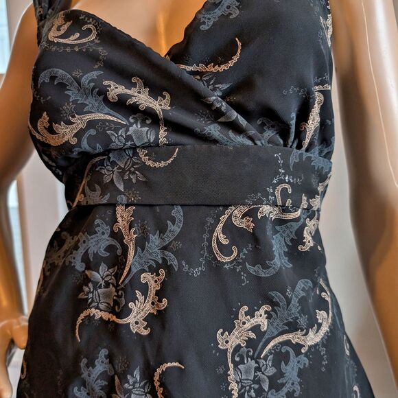 Vintage Y2K AB Studio Going Out Top Paisley Glitter Whimsygoth Size M - Picture 6 of 9